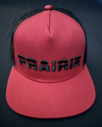 Red and Black Mesh back Prairie Hat