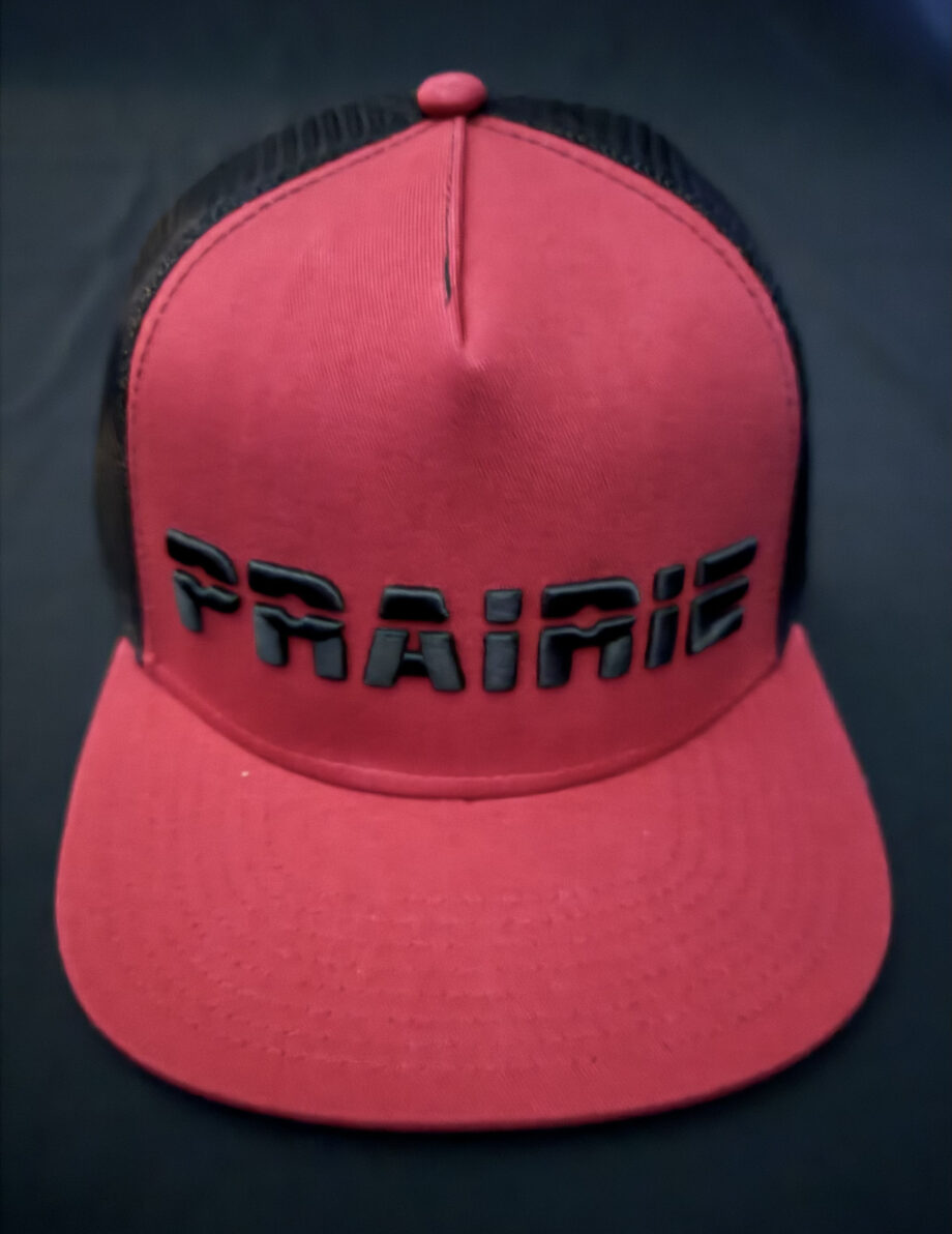 Red and Black Mesh back Prairie Hat