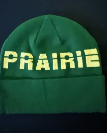 Dark Green and Tan  Prairie Beanie