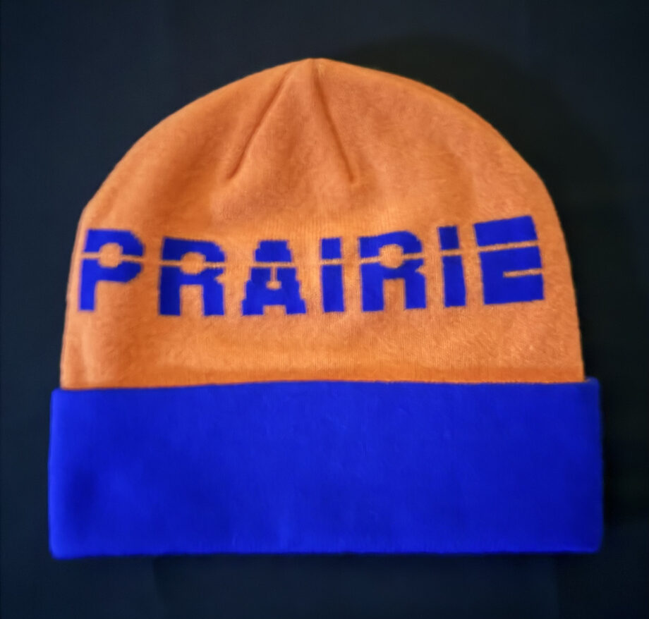 Blue and Orange Prairie Beanie